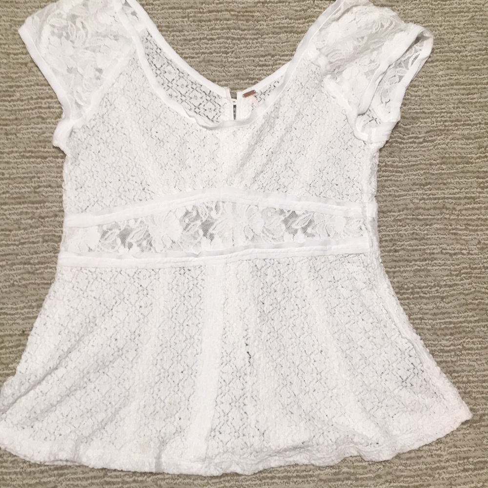 Free people white lace top